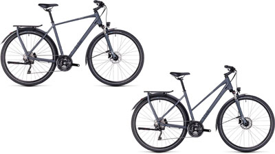 Dos bicicletas Cube Kathmandu EXC, una con cuadro diamante y otra con cuadro trapezoidal
