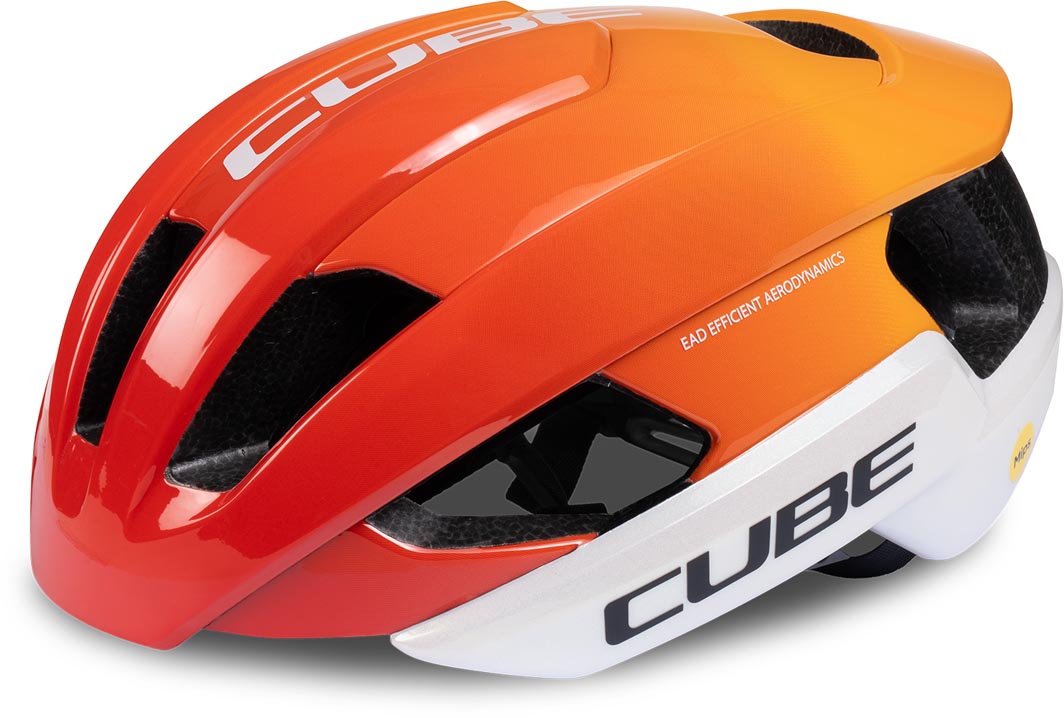 Cube Casco HERON Teamline blanco y naranja
