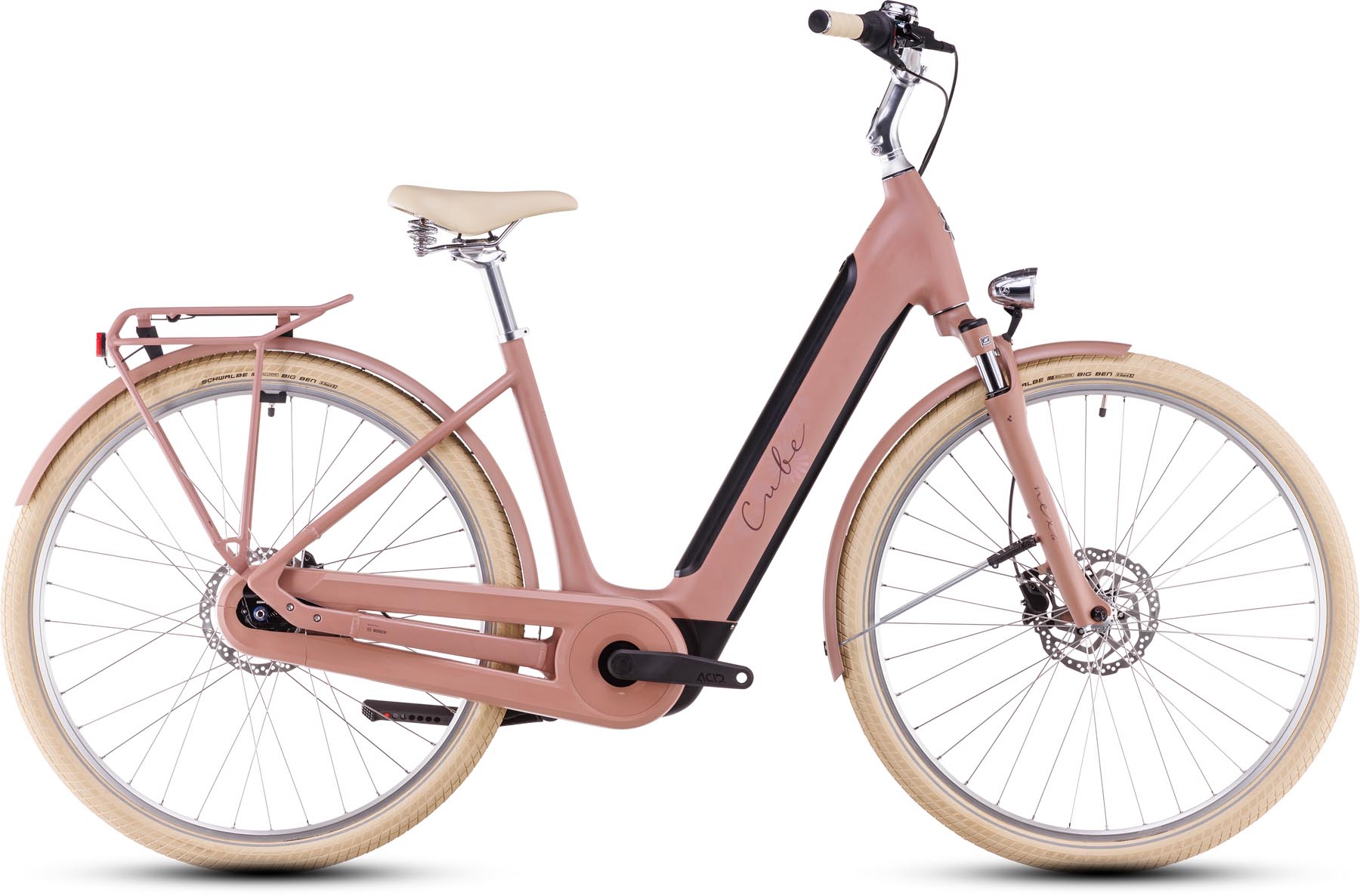Cube Ella Hybrid 500 oldpink n plum 2025 - Bicicleta-Eléctrica Trekking Acceso Fácil