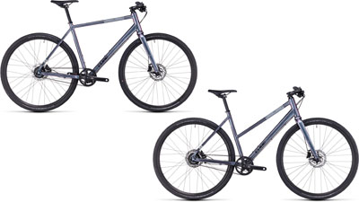 Dos bicicletas Cube Hyde Race, una con cuadro diamante y otra con cuadro trapezoidal.