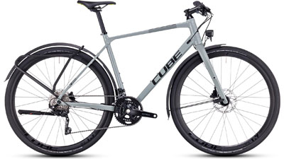 Bicicleta Cube Nulane Pro FE en gris.