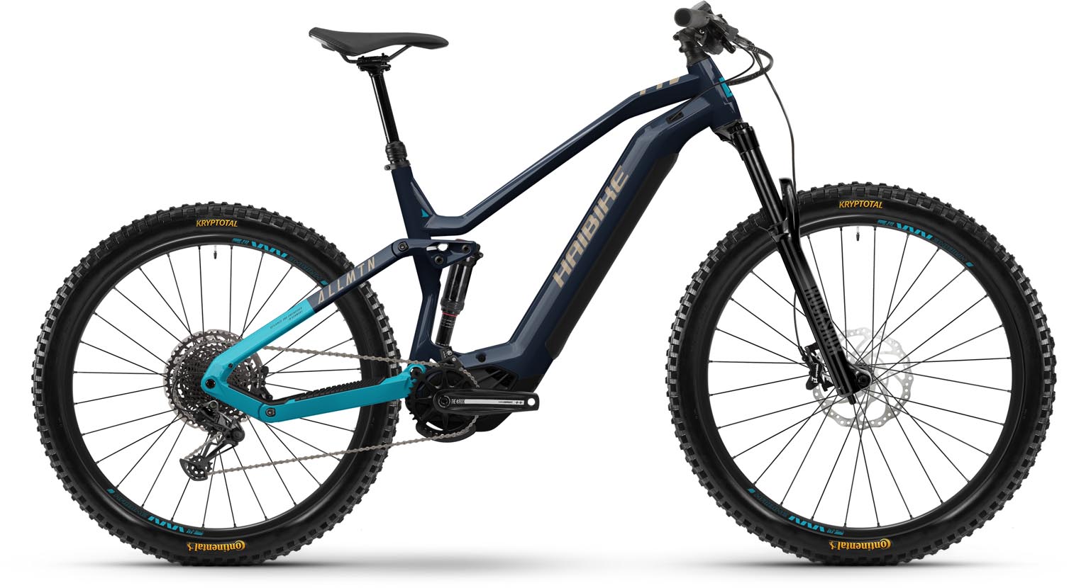 Haibike AllMtn 2 blue / cyan / caramel gloss 2024 - MTB-Eléctrica Doble Suspensión - defectos de pintura - 41 cm