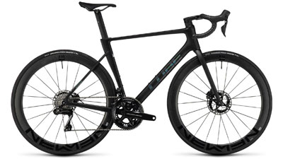 Bicicleta de carretera Cube Litening AIR C:68X SLT en negro.