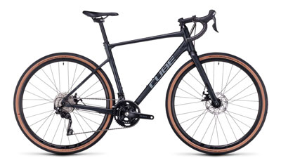 Bicicleta Cube Nuroad Pro Gravel en gris oscuro.