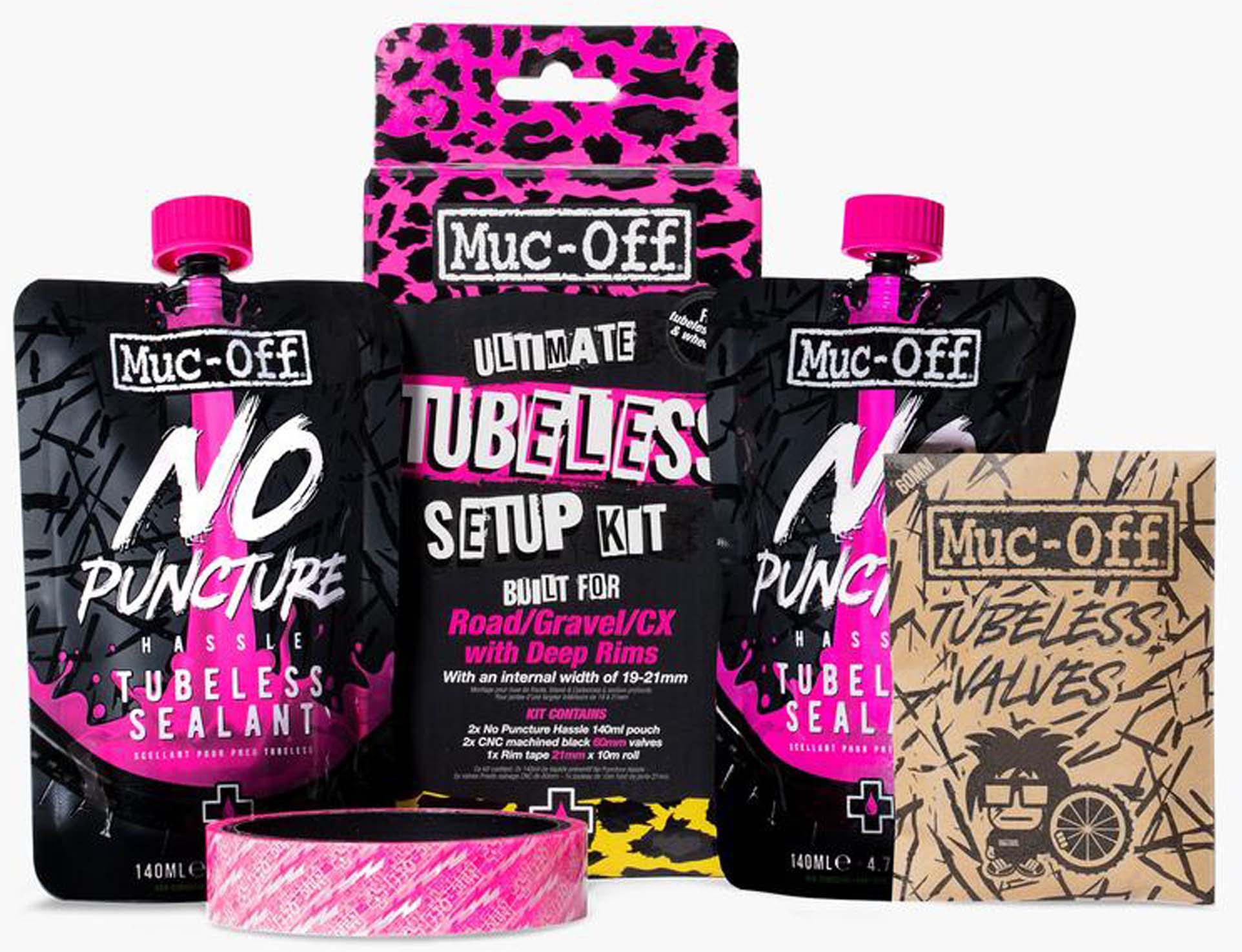 Muc-Off UltimateTubeless Kit - Road (60 mm) rosa