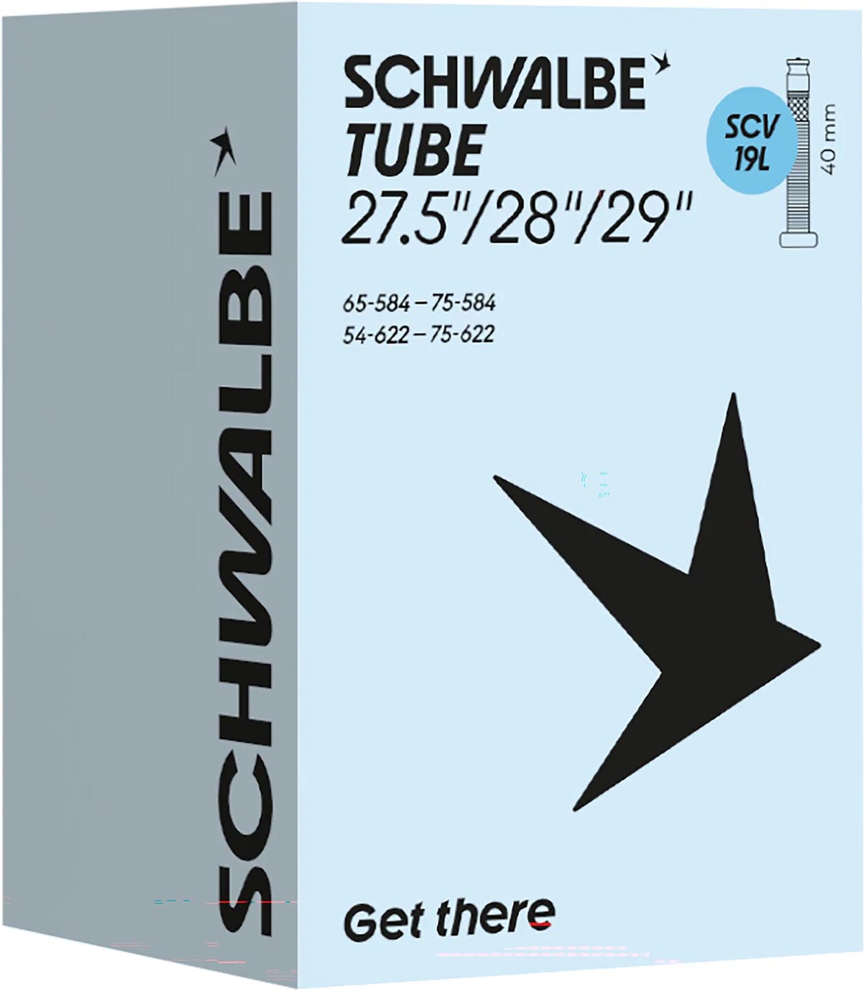 Schwalbe Cámara n.º 19L Clik Valve 27,5/29 x 2,10-3,00" 54/75-584/622 SCV 40