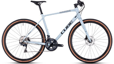 Bicicleta Cube Nulane SLX en blanco.