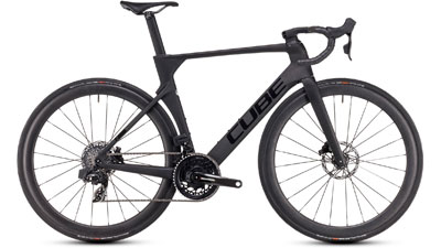 Bicicleta de carretera Cube Litening AERO C:68X Pro en gris oscuro.