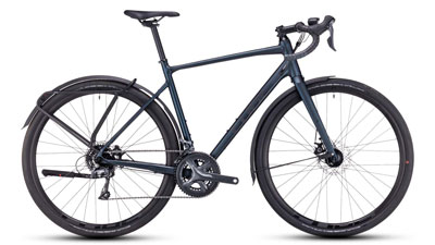Bicicleta Cube Nuroad FE Gravel en verde oscuro.