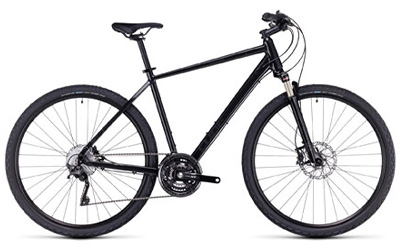 Bicicleta Cube Nature con cuadro diamante en color negro.