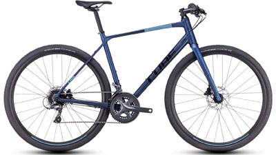 Bicicleta Cube Nulane en azul.