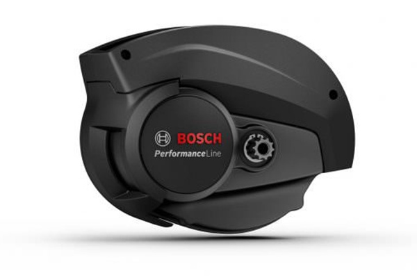 Se puede ver un motor Bosch para bicicleta eléctrica de color negro de la serie Performance Line