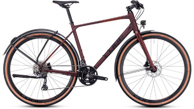 Bicicleta Cube Nulane Race FE en rojo.