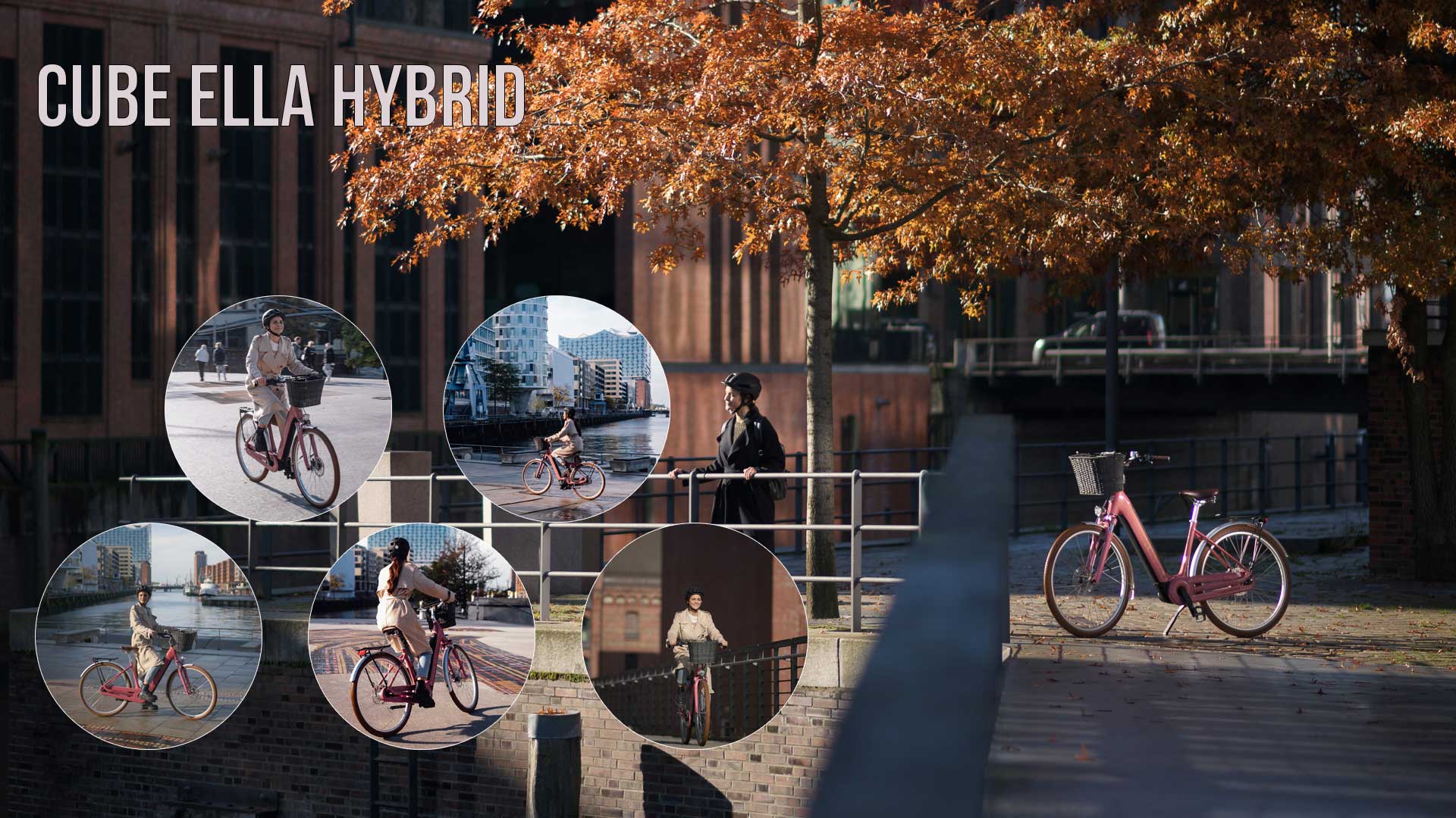Se puede ver un collage titulado «Cube Ella Hybrid», en el que aparecen varias imágenes de entornos urbanos.