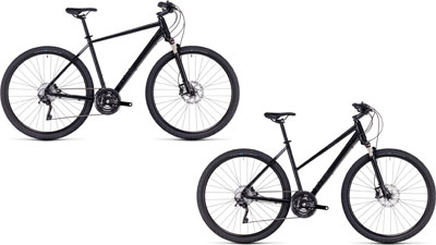 Dos bicicletas Cube Nature SLX con cuadro diamante y cuadro trapezoidal.