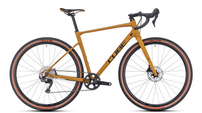 Bicicleta gravel Cube Nuroad EX en amarillo.