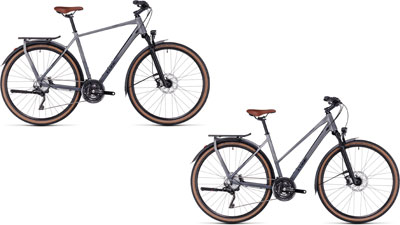 Dos bicicletas Cube Kathmandu SLX, una con cuadro diamante y otra con cuadro trapezoidal