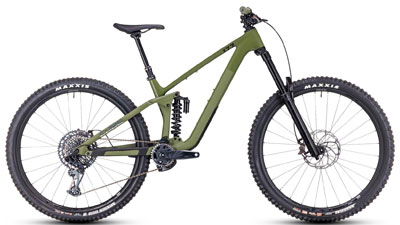 Bicicleta de montaña Cube Stereo ONE77 C:68X TM Enduro en color verde.