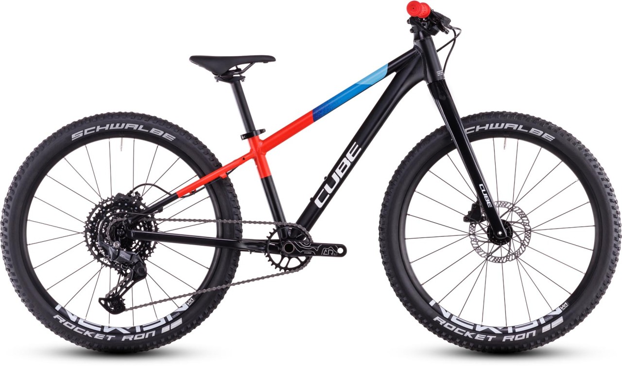 Cube Reaction 240 Pro black n blue n red 2025 - Bicicleta Niños 24 Pulgadas