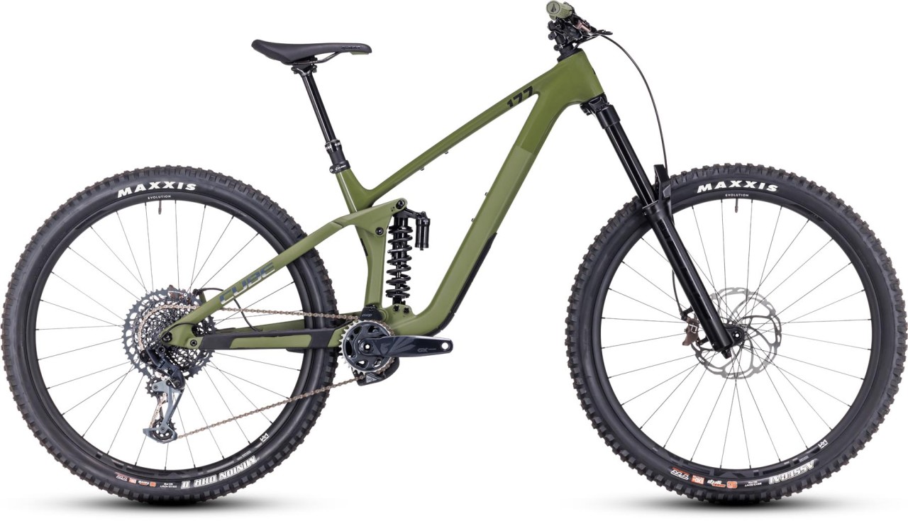 Cube Stereo ONE77 C:68X TM 29 olive n chrome 2024 - MTB Doble Suspensión