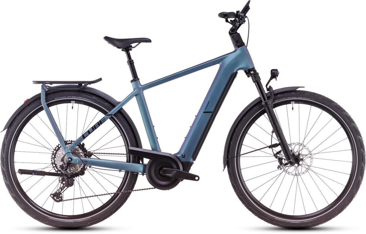 Cube Kathmandu Hybrid SLX smaragdgrey n black - Bicicleta-Eléctrica Trekking Hombres