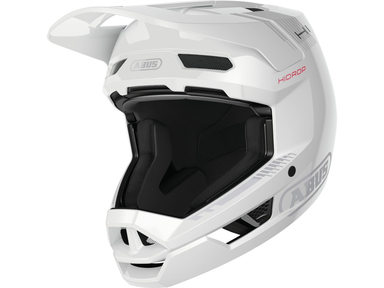 ABUS met, Fullface MTB Hel HIDROP - blanco brillante