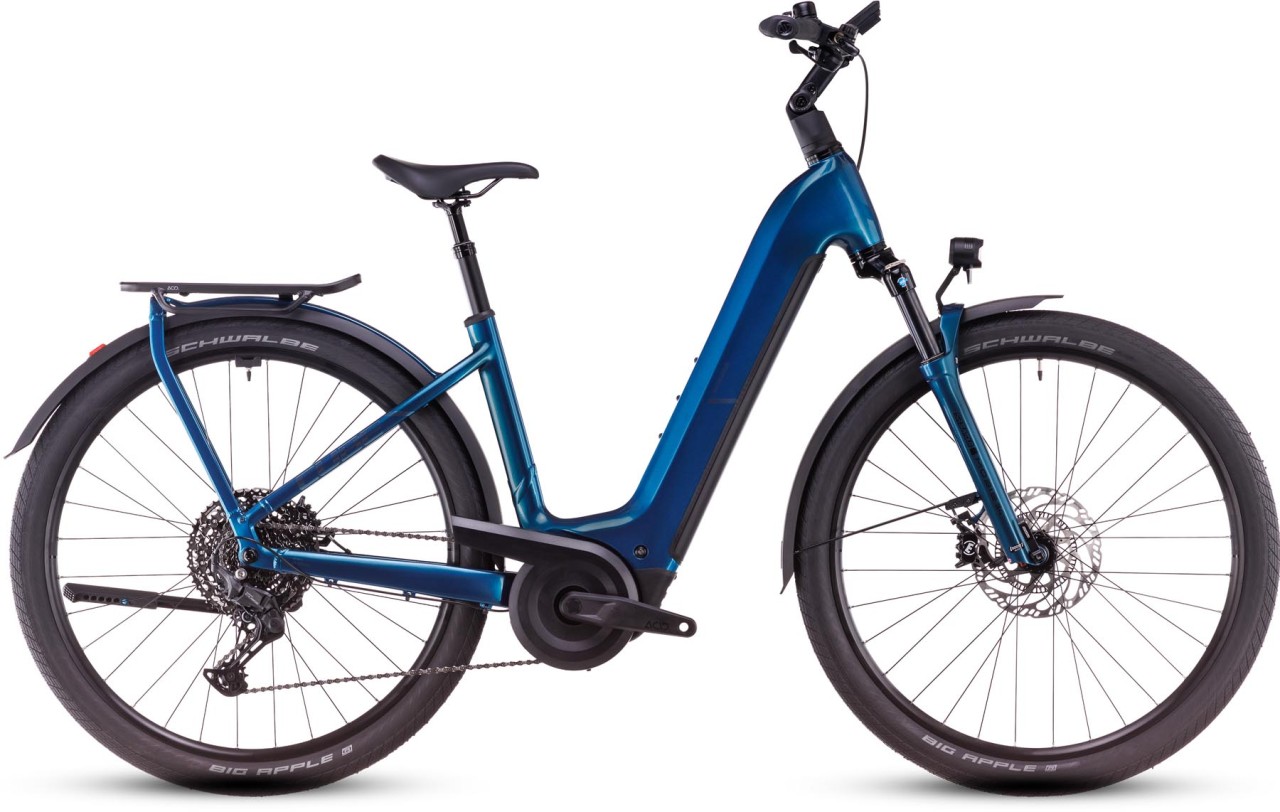 Cube Kathmandu Hybrid EX electricblue n chrome - Bicicleta-Eléctrica Trekking Acceso Fácil