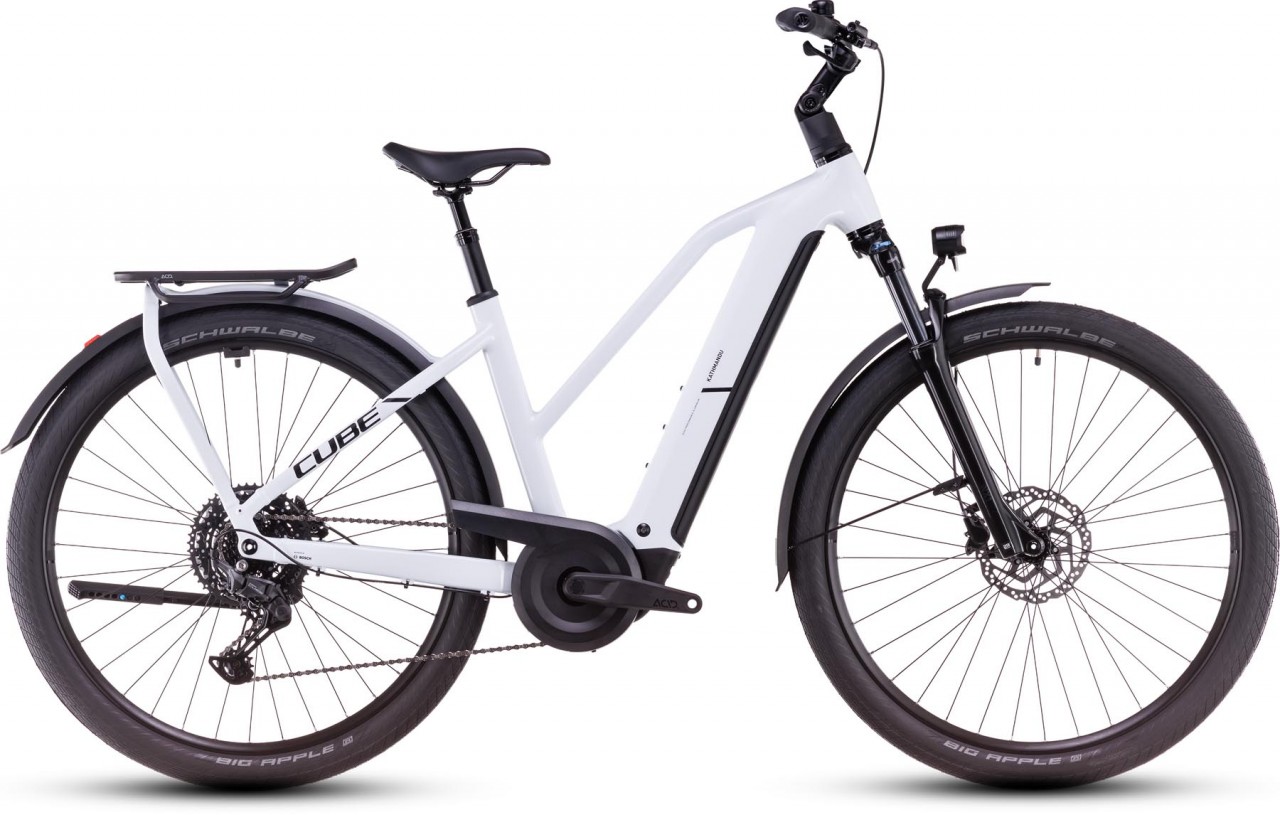 Cube Kathmandu Hybrid ONE 800 polarwhite n black 2025 - Bicicleta-Eléctrica Trekking Damas