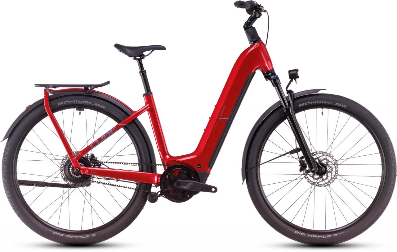 Cube Kathmandu Hybrid Comfort Pro 800 electricred n red 2025 - Bicicleta-Eléctrica Trekking Acceso Fácil