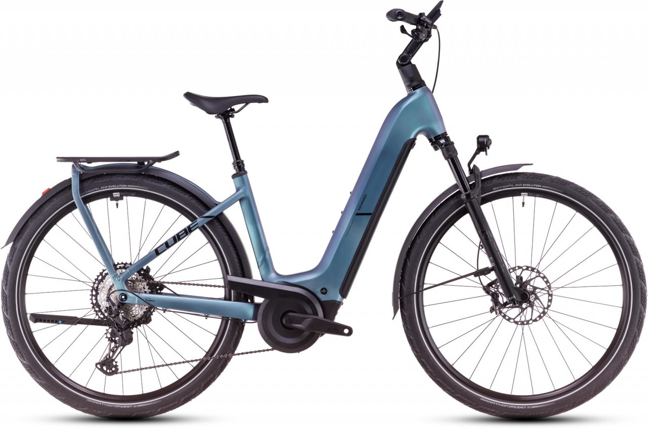 Cube Kathmandu Hybrid SLX 800 smaragdgrey n black 2025 - Bicicleta-Eléctrica Trekking Acceso Fácil