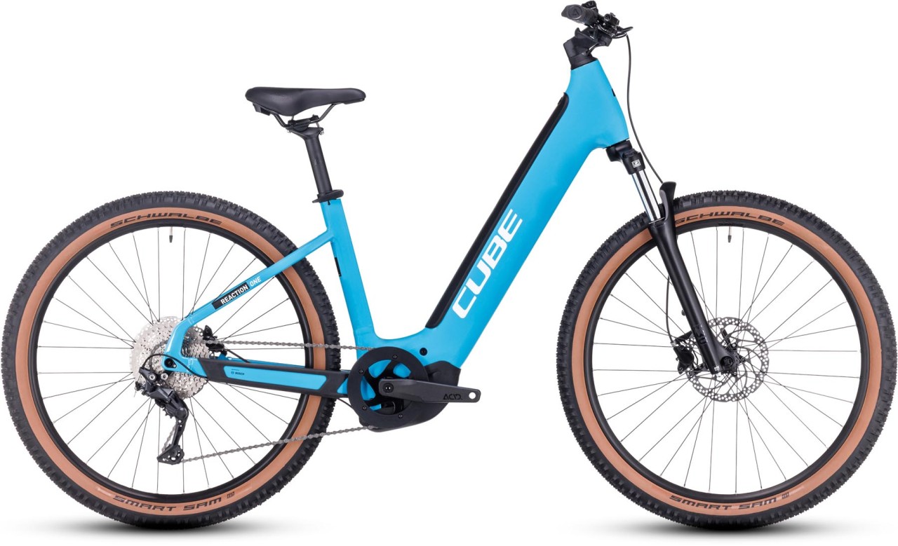 Cube Reaction Hybrid ONE 625 skyblue n white 2024 - MTB-Eléctrica Rígida Acceso Fácil