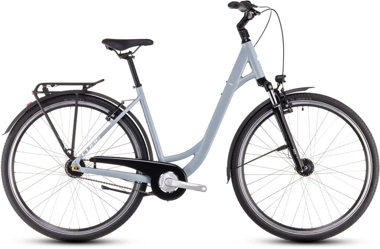 Cube Town ONE polargrey n white 2025 - Bicicleta Trekking acceso Fácil