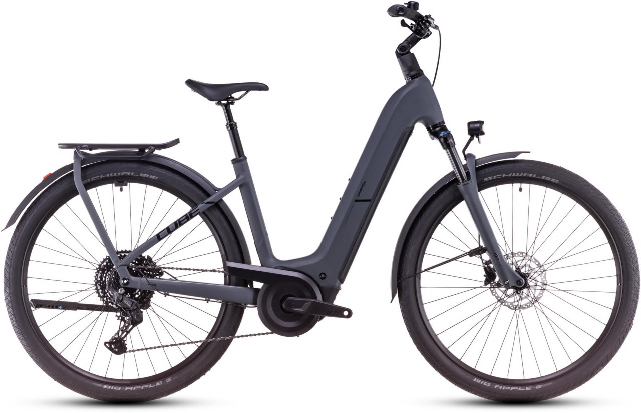 Cube Kathmandu Hybrid ONE 800 shadowgrey n black 2025 - Bicicleta-Eléctrica Trekking Acceso Fácil