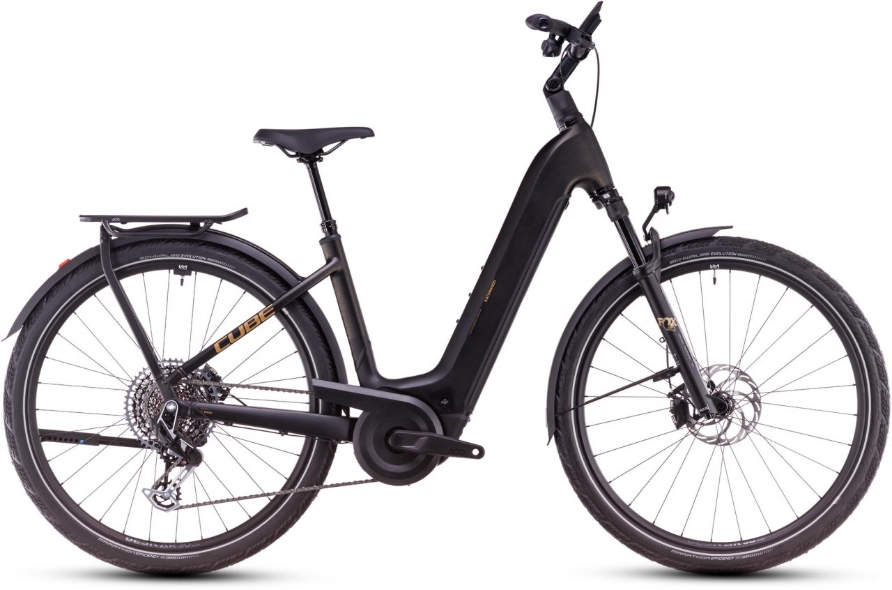 Cube Kathmandu Hybrid SLT 800 golddust n black 2025 - Bicicleta-Eléctrica Trekking Acceso Fácil